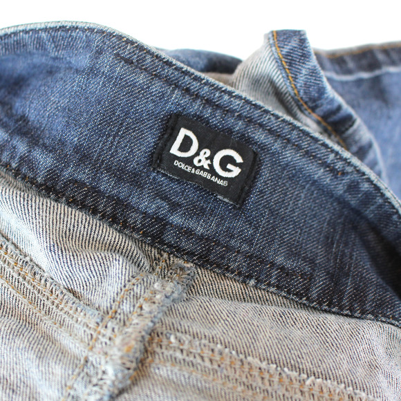 Dolce & Gabbana Blue Denim A-Line Mini Skirt 28 Flap Button D&G Logo Pocket - Picture 6 of 7
